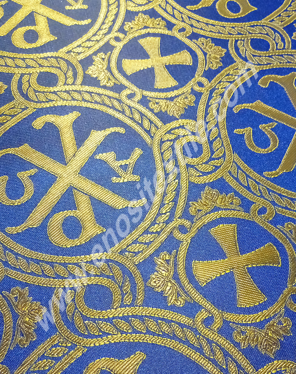 KL-023 Blue-Gold Brocade Fabrics